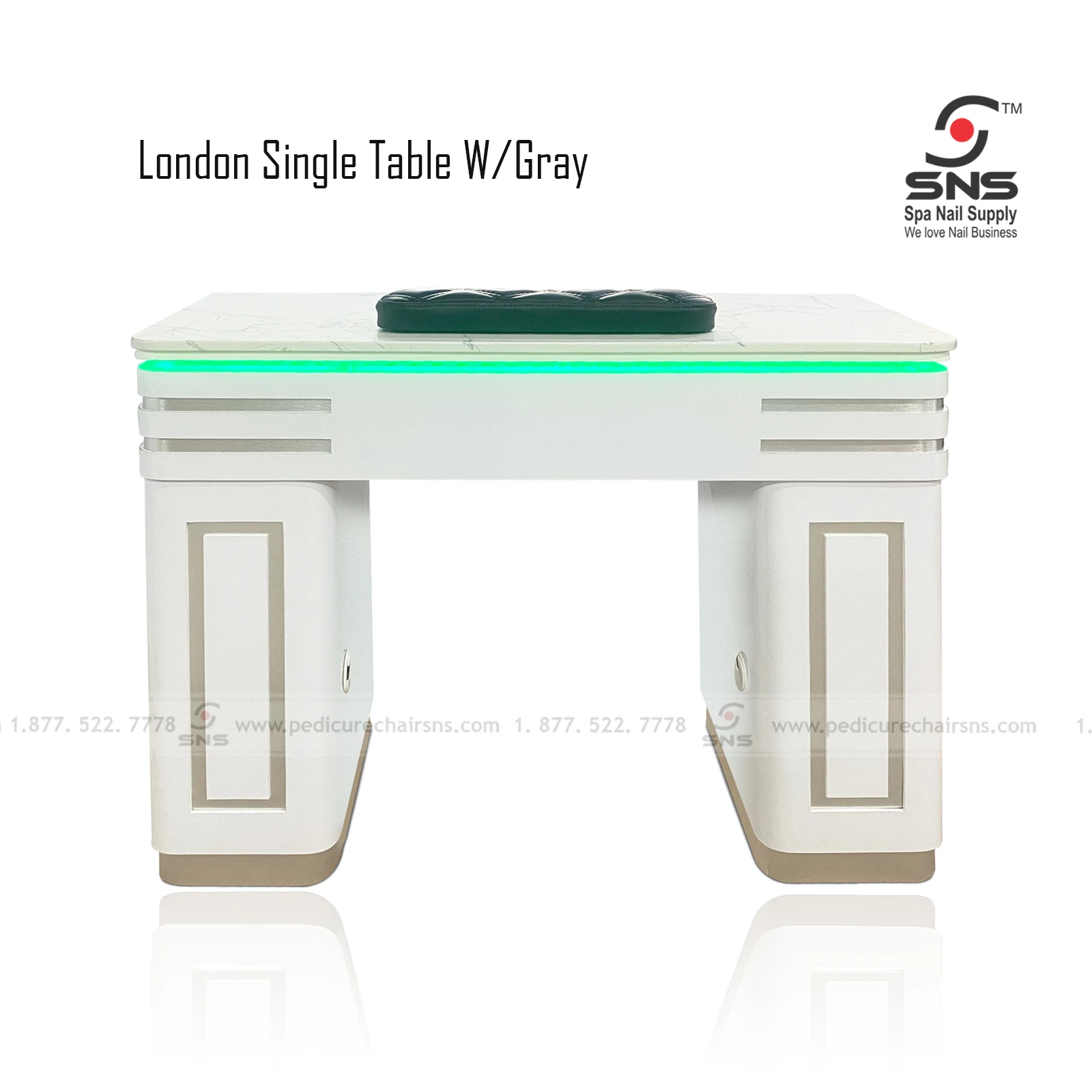 London Single Table - White Gray