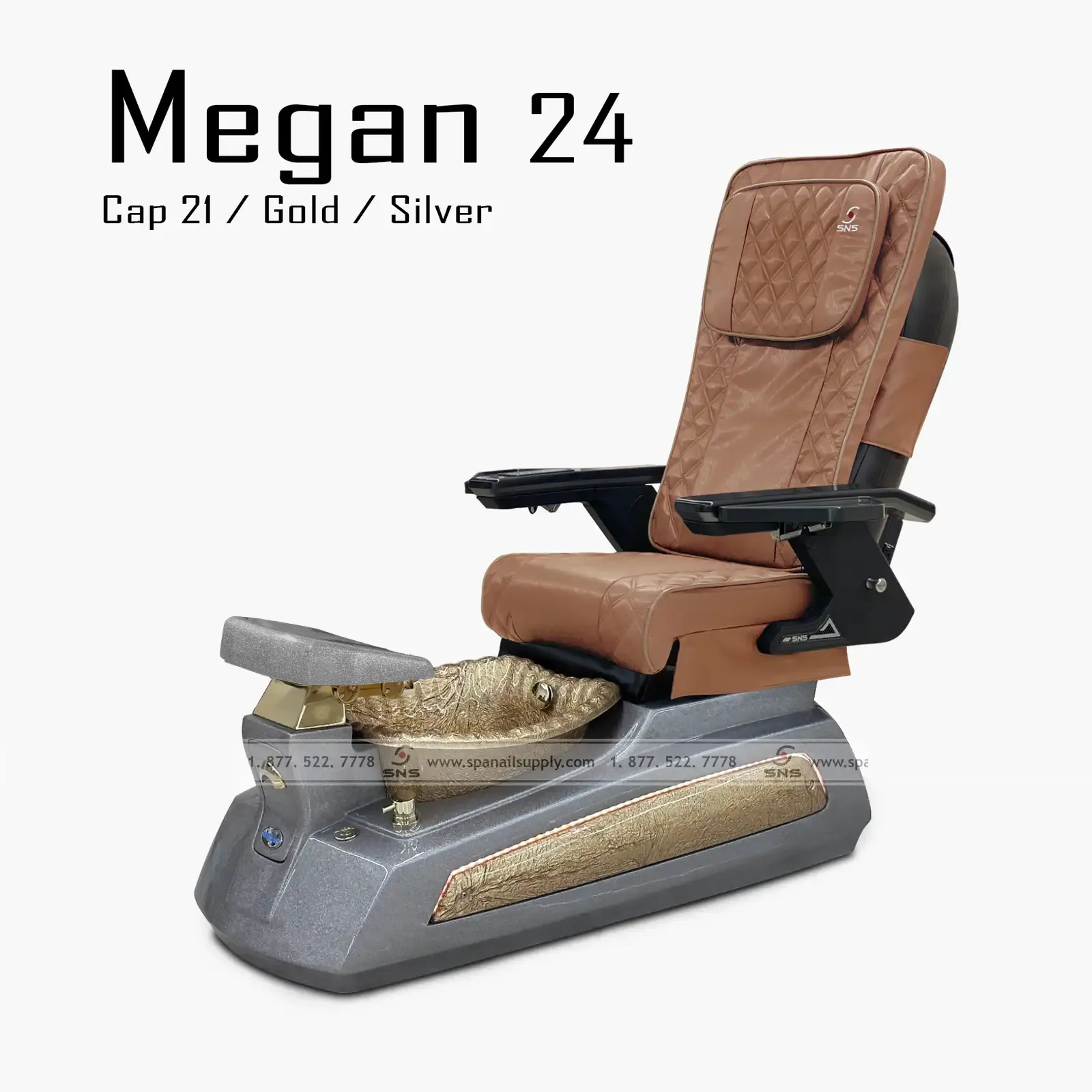 Megan 24 pedicure chair Silver - Image 4