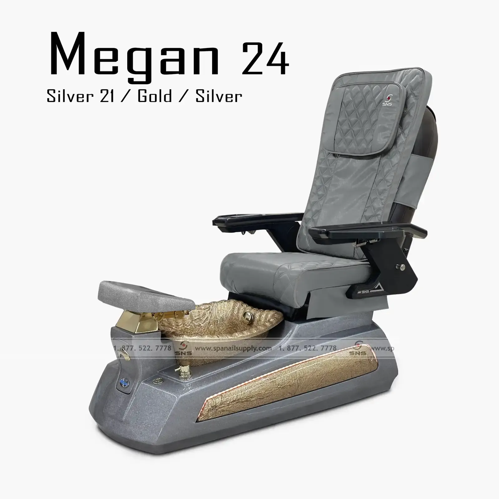 Megan 24 pedicure chair Silver - Image 3