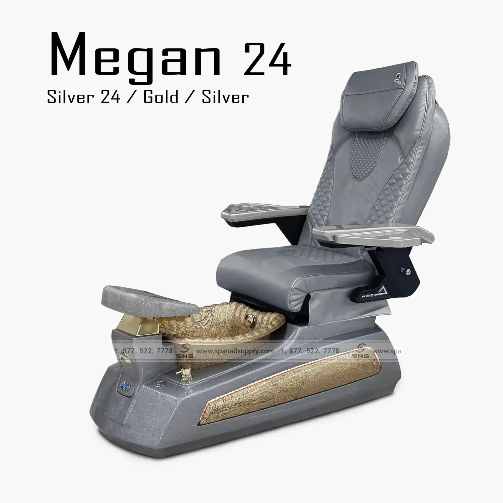 Megan 24 pedicure chair Silver - Image 5