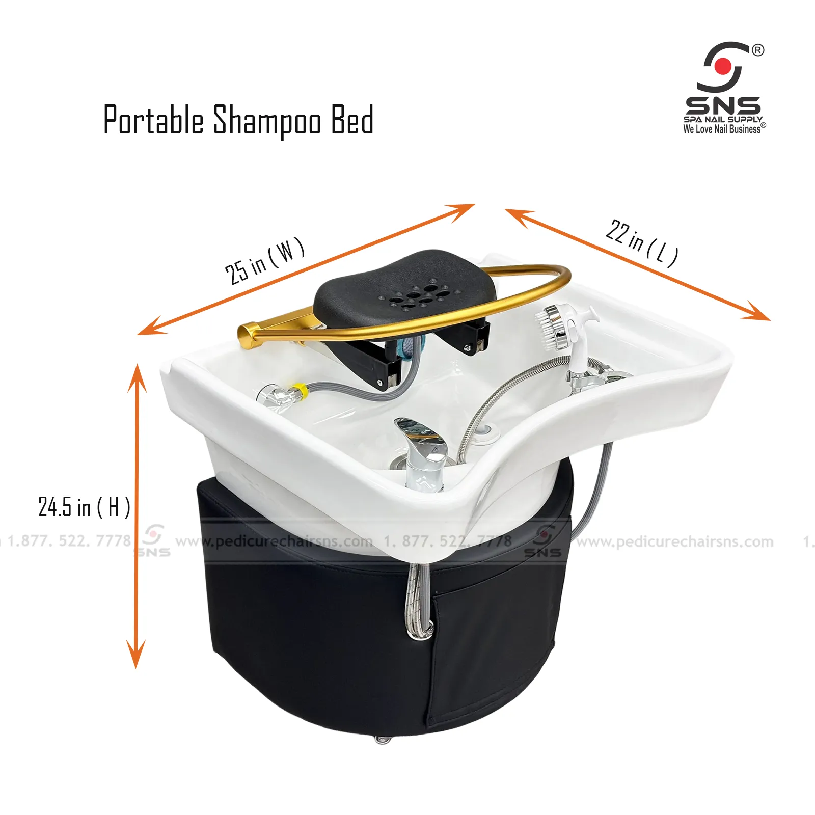 Dimensions Portable Shampoo Bed