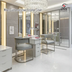 Milan customer chair Frosted Silver